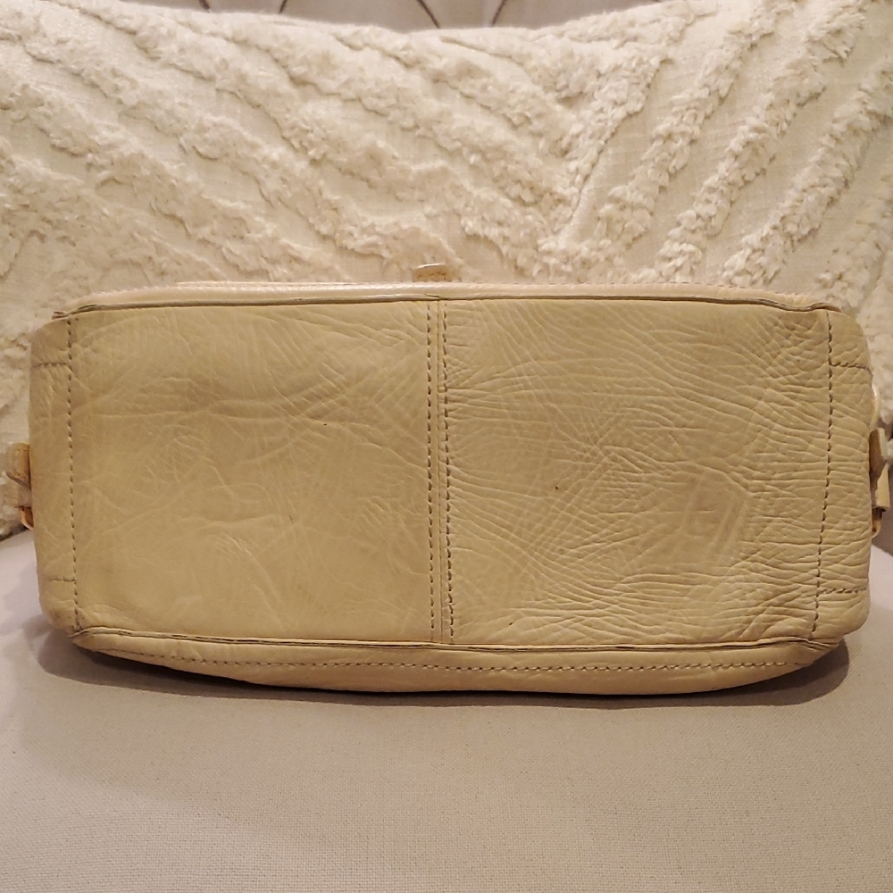CELINE Beige Leather Satchel with Gold Accents - Picture 15 of 16